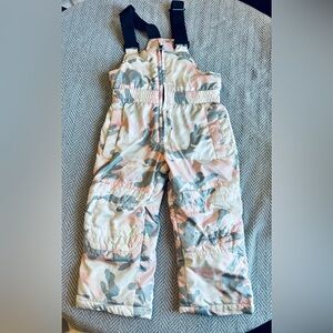 Sequoia Snow Bib size 2T color pink and gray camo